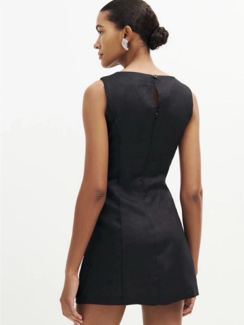 Reformation Citron Linen Dress Black Size 4 EUC - Picture 2 of 9